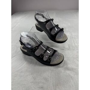 Propét Mystic Slingback Sandals Women's 6M Black Leather Adjustable Buckles